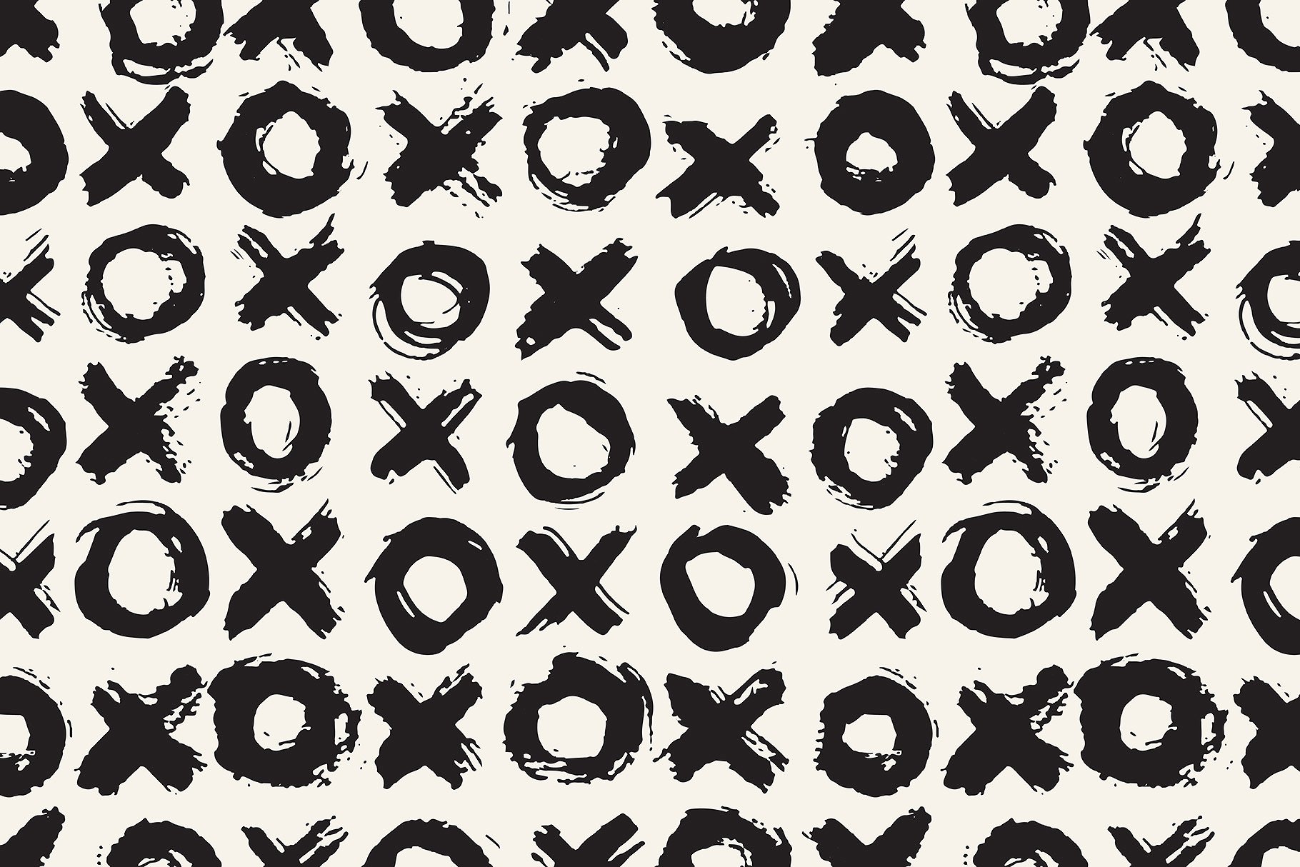 OOXX图案无缝纹理 Hugs and Kisses. Seamless Patterns插图(2)