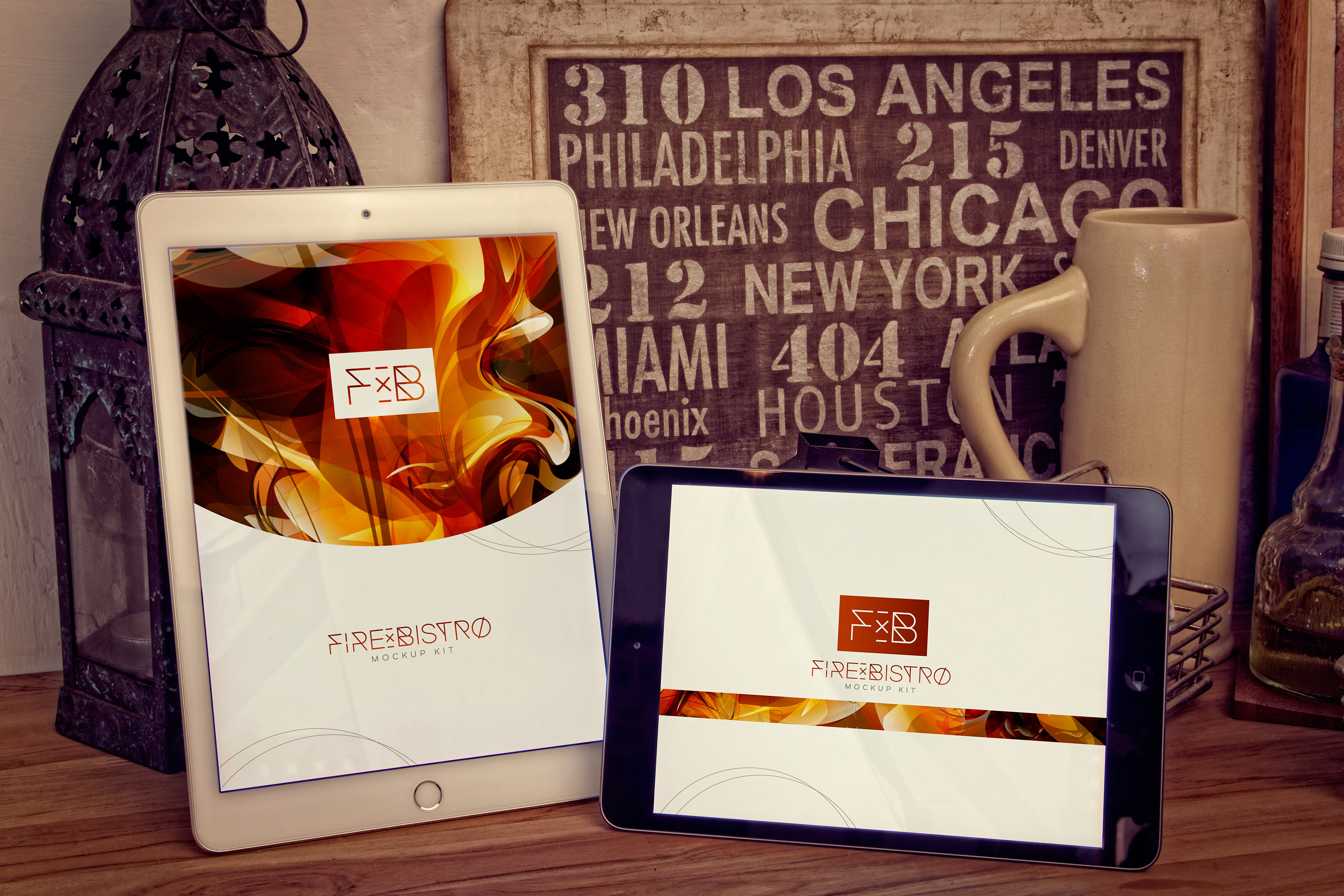 iPad Air&iPad Mini平板电脑屏幕设计预览样机模板 iPad Air 2, iPad Mini 3 Mockup插图