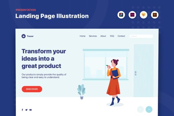 女性饮食健康主题网页Banner&amp;着陆页设计矢量插画 Woman Eating Healthy Web Banner Landing Page