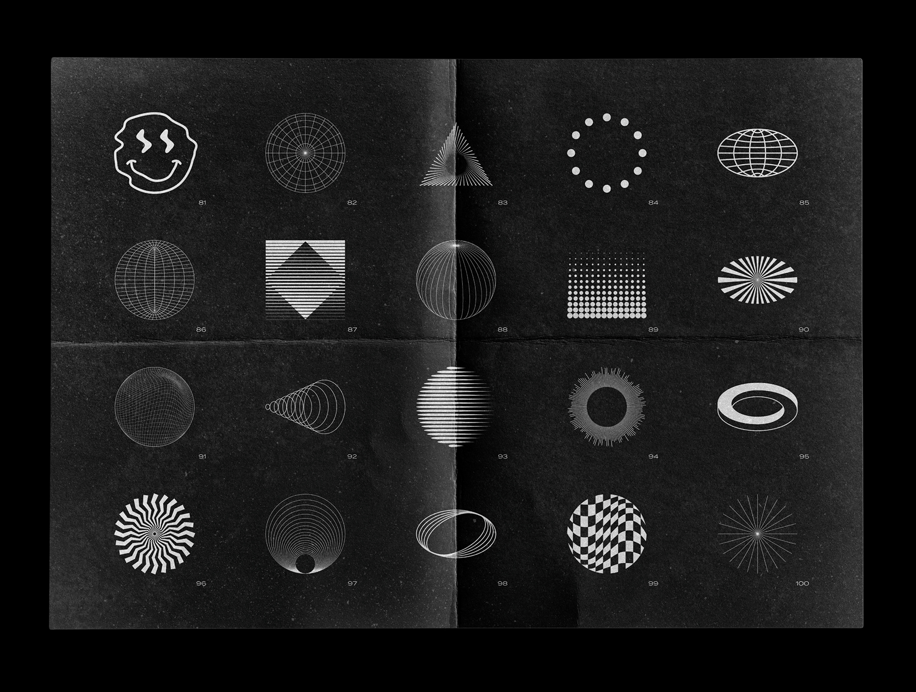 素材库下午茶:100个抽象元素形状设计合集插图(1)