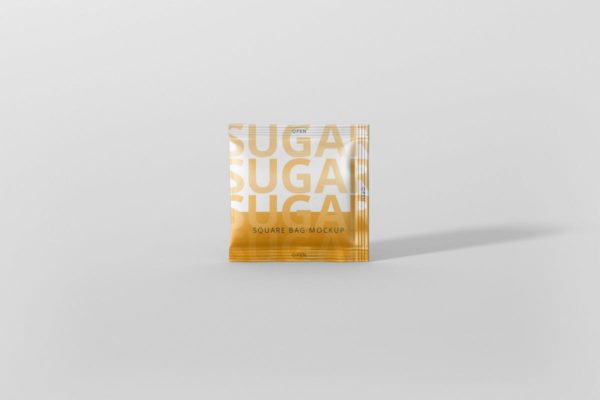 方形调料/糖袋包装样机模板 Salt / Sugar Bag Mockup – Square
