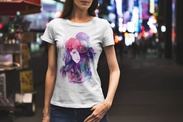 潮流时尚T恤都市版服装样机Vol.5 T-Shirt Mockup Urban Edition Vol. 5插图(3)