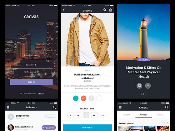 Canvas 界面包素材之家精选sketch素材