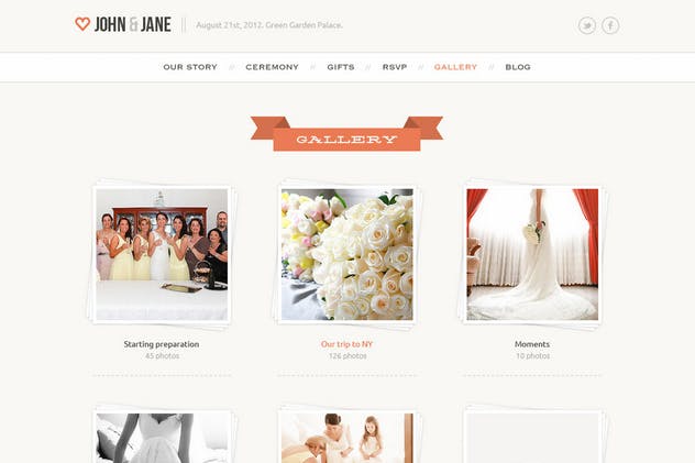婚礼婚庆策划服务企业网站创意设计PSD模板 Wedding – Creative PSD Template插图(6)