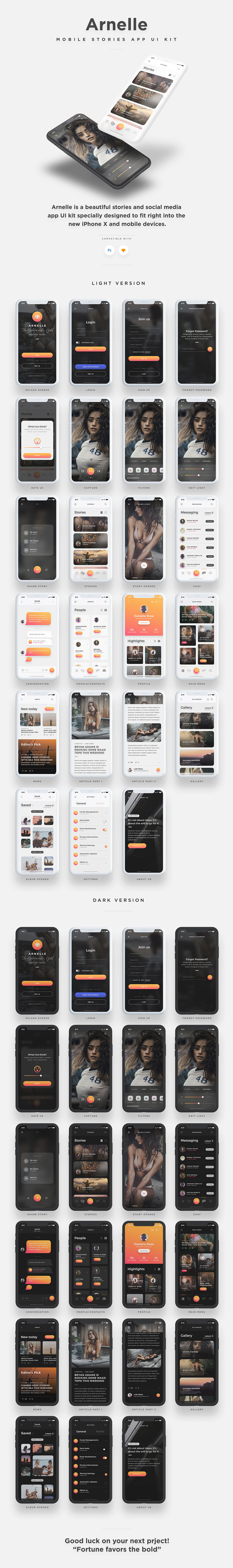 素材库下午茶：社交资讯阅读类APP UI KITS套装下载[Sketch,PSD]插图(1)