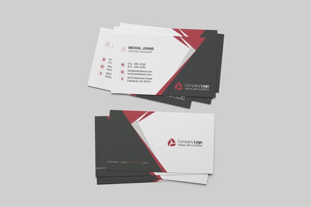 经典简约风格企业名片设计样机 Realistic Business Card Mockups for US Size插图(8)