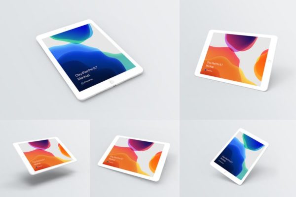 黏土材质iPad平板电脑素材库精选样机模板 Clay iPad Mockup