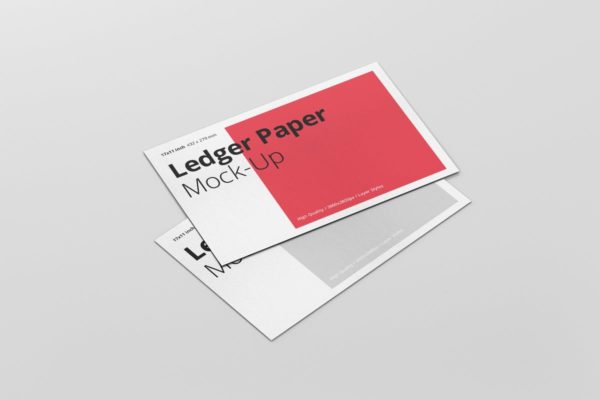 Ledger纸张印刷演示样机模板 Ledger Paper Mockup – 17×11