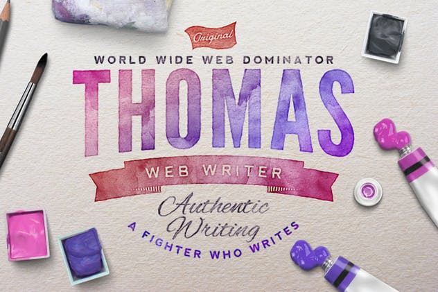 逼真水彩文本文字特效样式 Watercolor Scene Text Mockups插图(1)