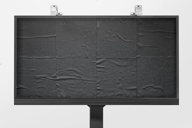 胶合纸效果广告牌样机 Billboard With Glued Paper Effect Mockups插图(6)