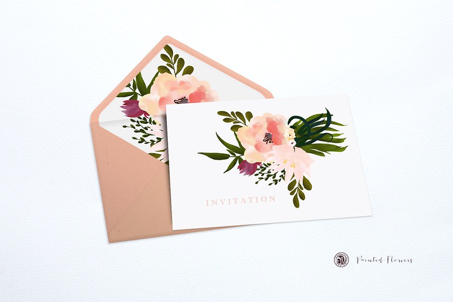 手绘素雅彩色花卉剪贴画合集 Painted Flowers插图(2)