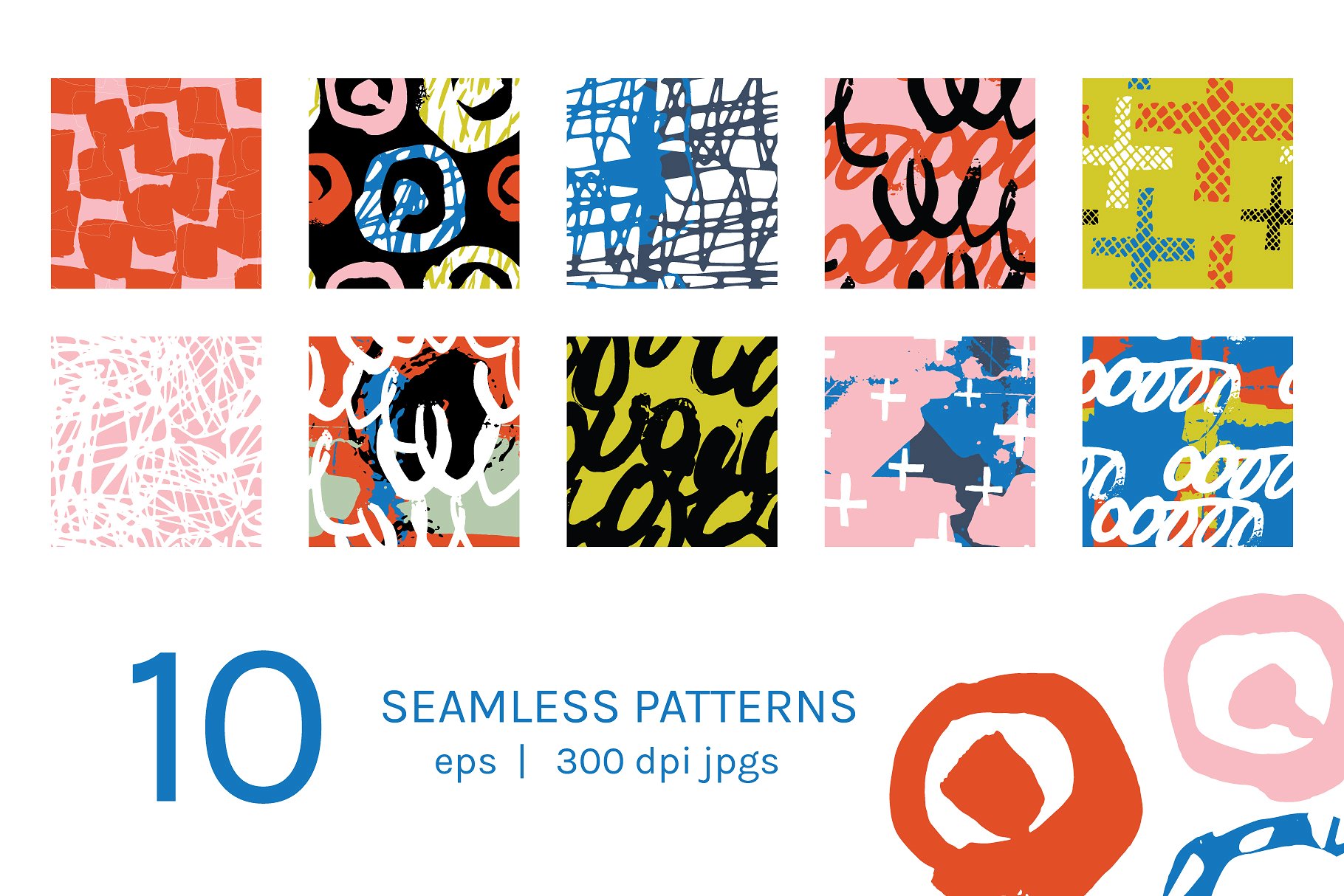 POP艺术印象涂鸦泼墨纹理 Pop Art Expressions | Patterns插图(3)