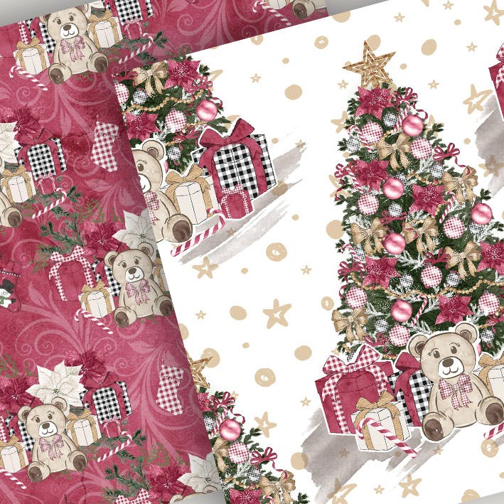 圣诞节居家装饰数码纸张背景素材 Christmas Home digital paper pack插图(1)