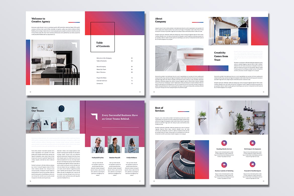 创意代理公司简介&案例介绍企业画册设计模板 FURY Creative Agency Company Profile Brochures插图(6)