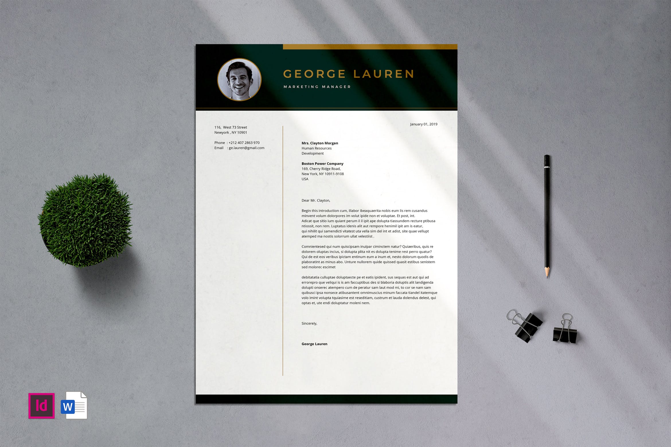 简约朴实风格专业CV简历模板v02 Professional CV Resume – 02插图