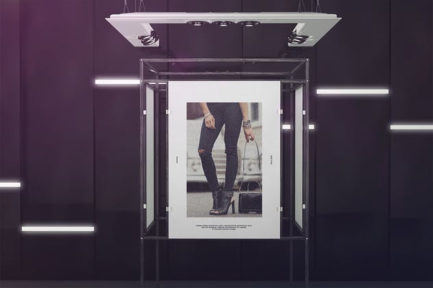 时尚展览广告海报展台样机 Exhibition Poster Stand Mockups插图(1)