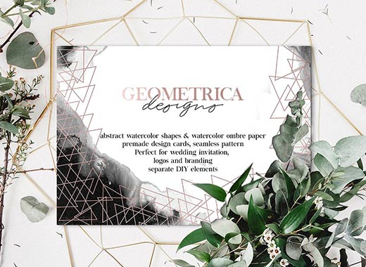 轻柔流畅的几何图案&amp;水彩纹理合辑下载[ai,eps,png,jpg]