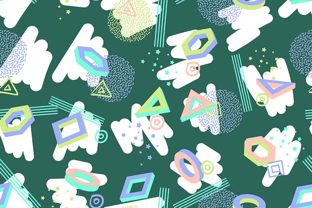 10款复古风格抽象纹理图案 Seamless Patterns in Retro Style Backgrounds插图(10)
