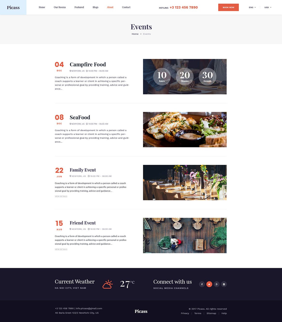 酒店预订网站设计PSD模板 Picass | Hotel PSD Templates插图(11)