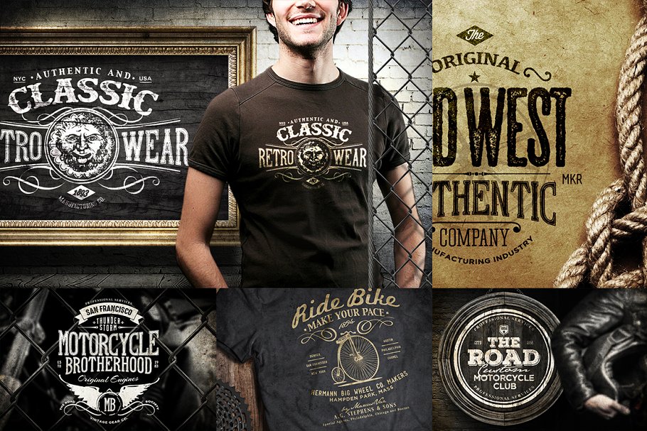 复古风格专业Logo设计模板v12 Retro Logo Templates V.12插图(2)