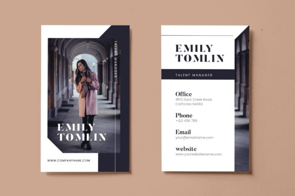 时尚行业简约风企业名片设计AI&amp;PSD模板v13 Minimalist Business Card AI and PSD Vol.13