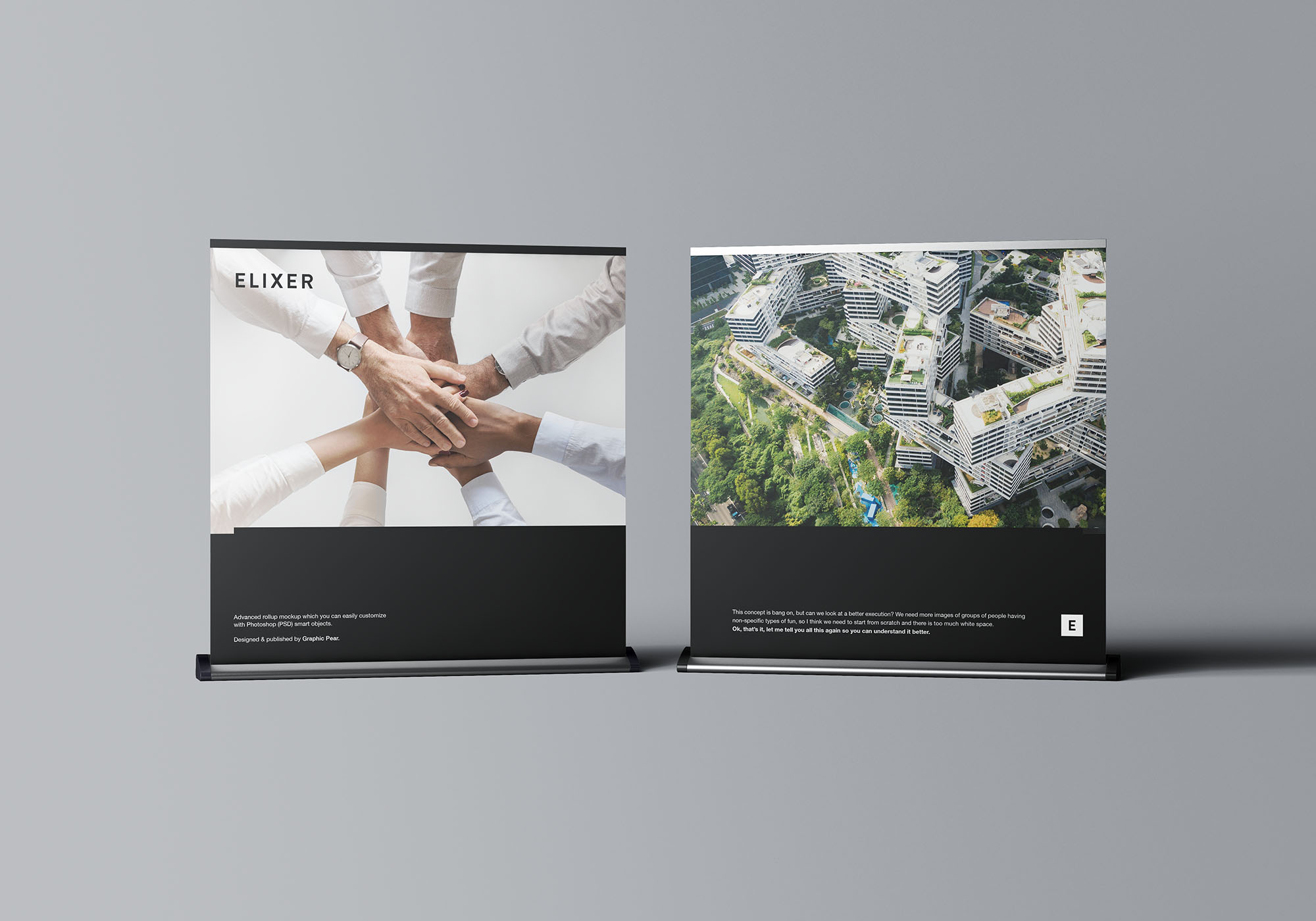 立式方形海报展架PSD样机模板 Wide Rollup Mockup插图(5)