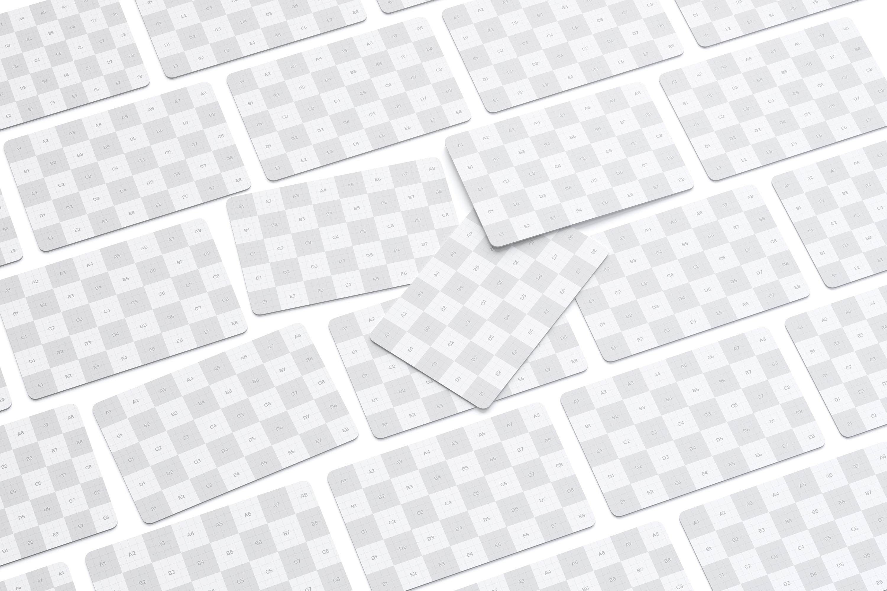 礼品积分卡外观设计等距网格样机模板04 Gift Card Mockup 04插图(1)