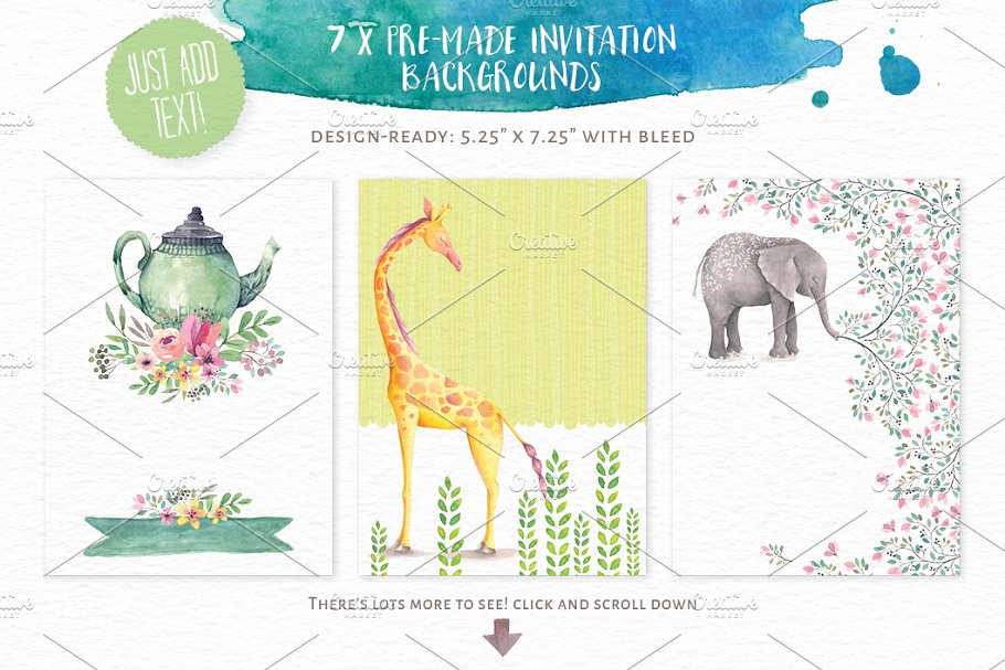 水彩动物&花卉插画合集 Watercolor animals & flowers vol 3插图(3)