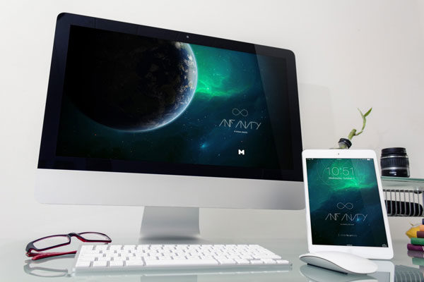 桌面设备响应式页面设计效果预览样机模板4 Desktop Device Mockup 4