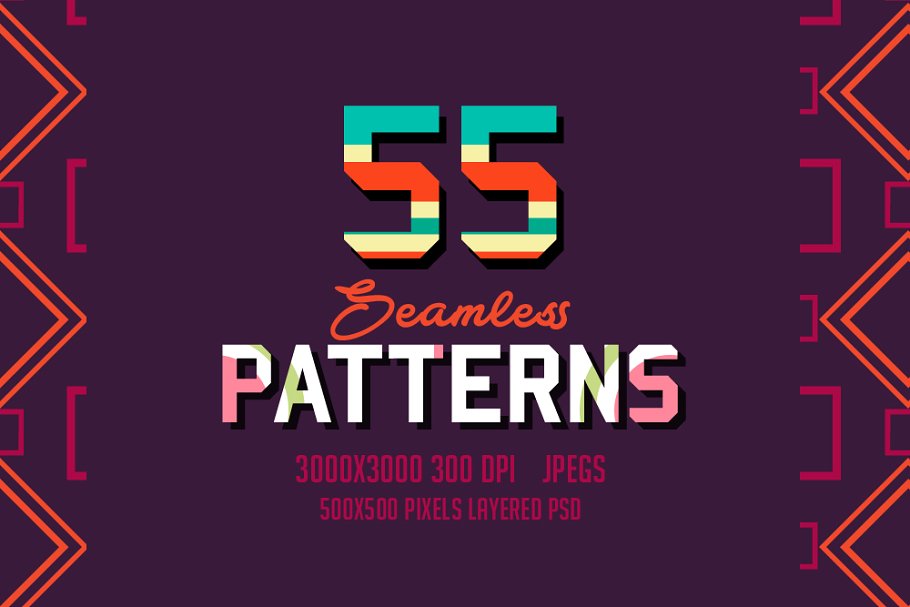 55款无缝几何图案 55 Seamless Patterns插图
