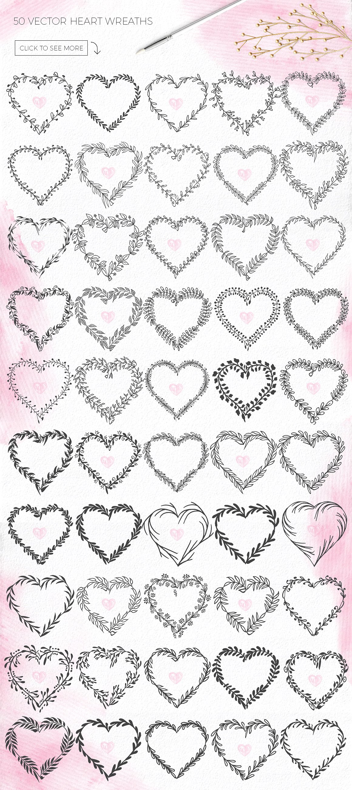 情人节浪漫水彩插画素材[JPG,PNG]插图(8)