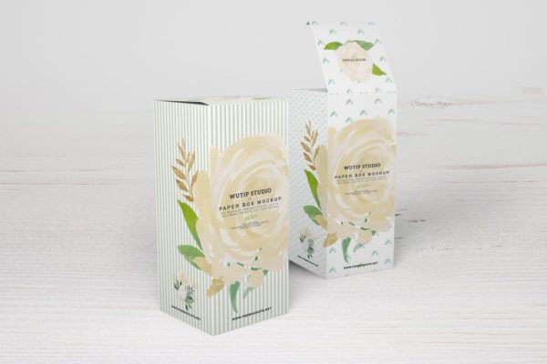 包装外观设计演示包装纸盒样机V4 Paper Box Mockup 04