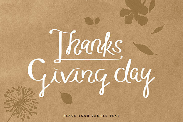 牛皮纸背景感恩节主题活动海报模板