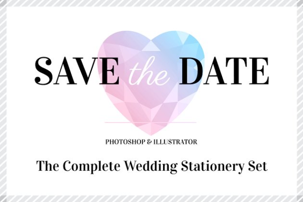 婚礼邀请函设计模板合集 Wedding Stationery Template Set