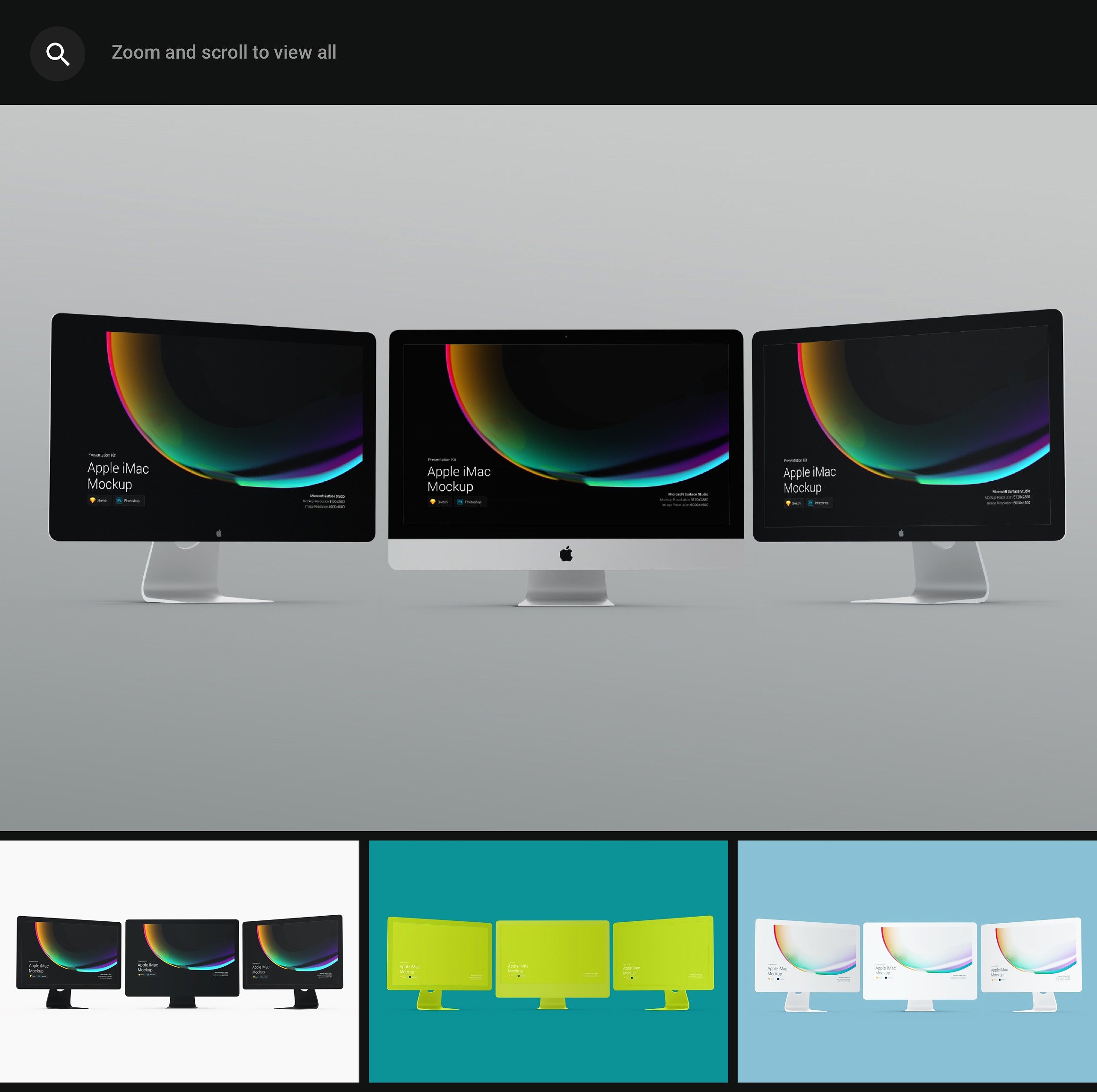 精美多彩全新iMac Pro，iMac展示模型Mockups样机下载插图(12)