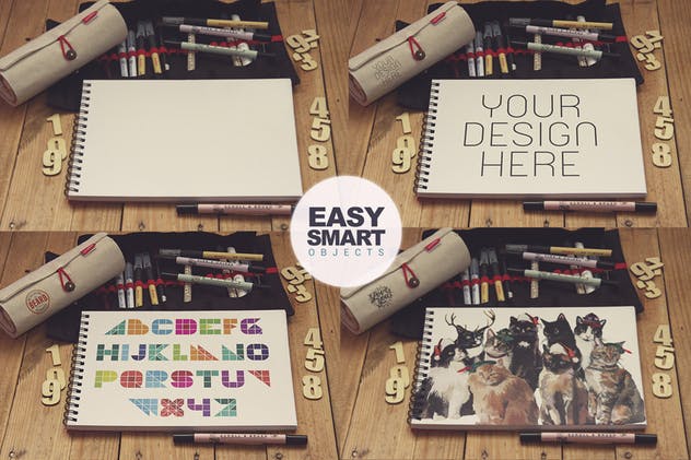 速写本艺术创作展示样机素材库精选模板 Sketchbook插图(1)