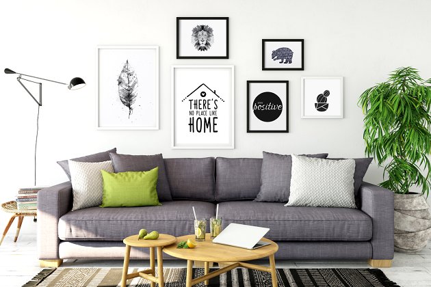 复古相框画框样机 Vintage Interior Frame Mockup插图