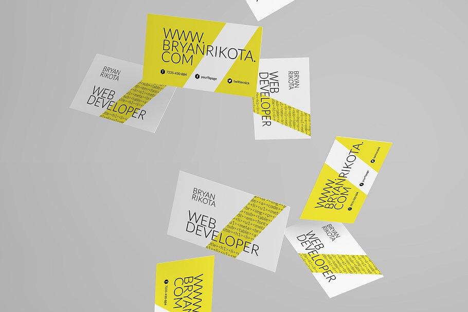 互联网前端开发人员-特色名片模板71 Web Developer – Business Card 71插图(2)