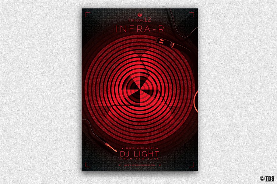 “音乐即光明”音乐派对传单模板 Music is Light Flyer PSD插图(3)