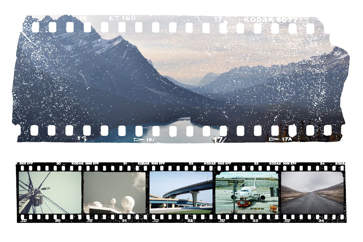 15种老式相纸/旧胶卷底片/宝丽来照片矢量纹理 Vector Film Textures插图(2)