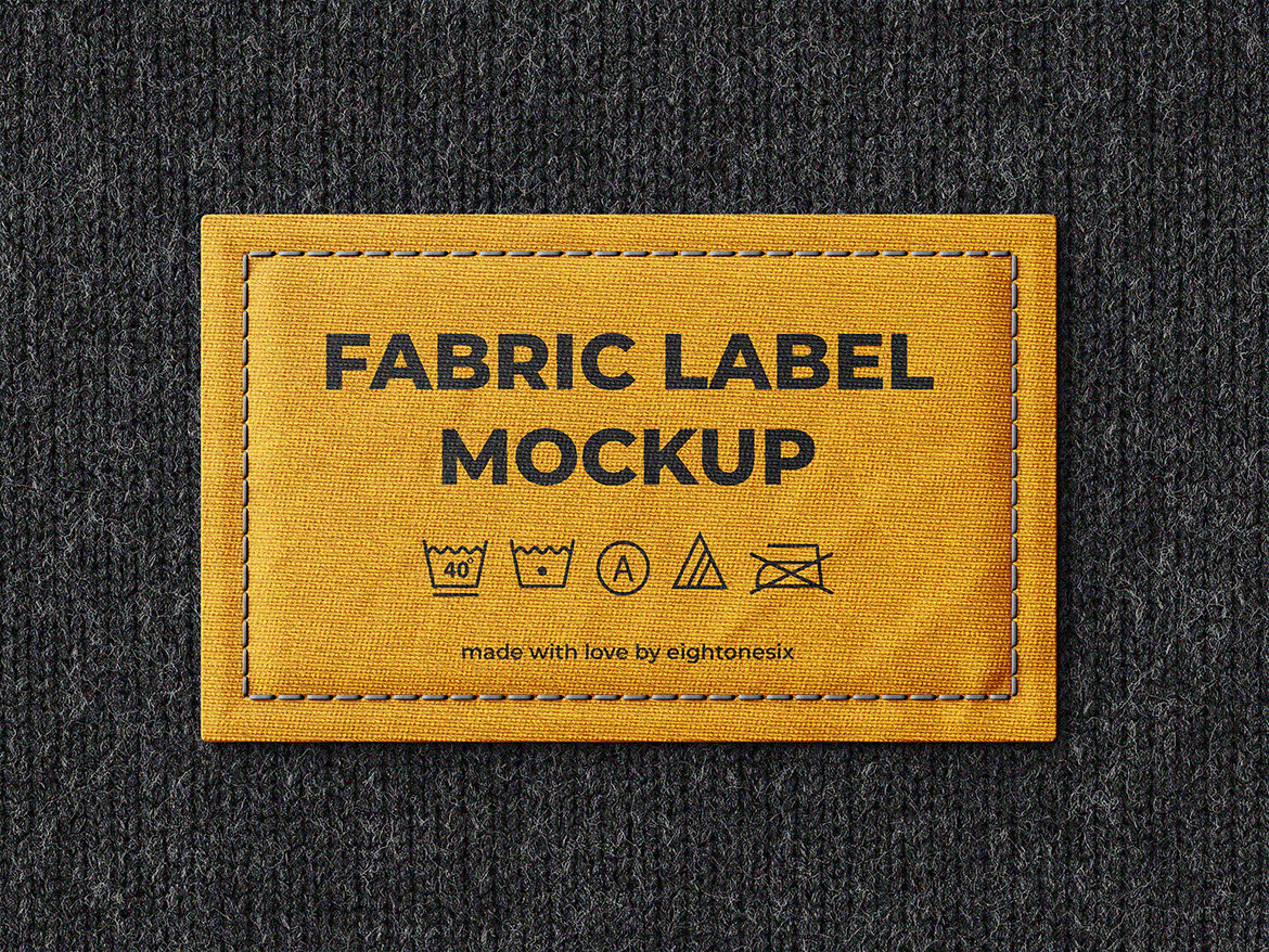 面料服装标签设计素材库精选模板 Fabric Label Mock-Up Template插图(2)