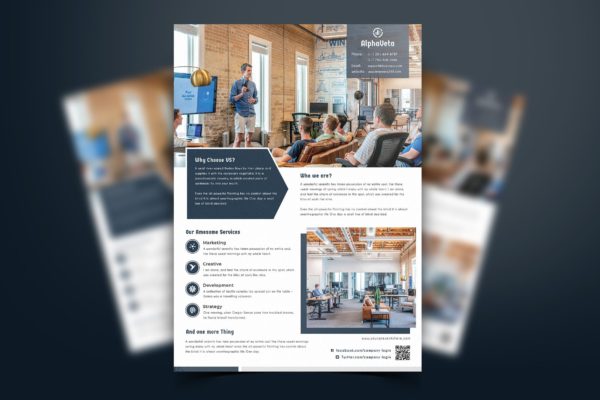 创意品牌咨询公司/工作室简介传单设计模板v01 Corporate Flyer-01