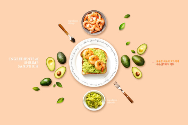 鲜虾三明治套餐美食促销广告海报模板