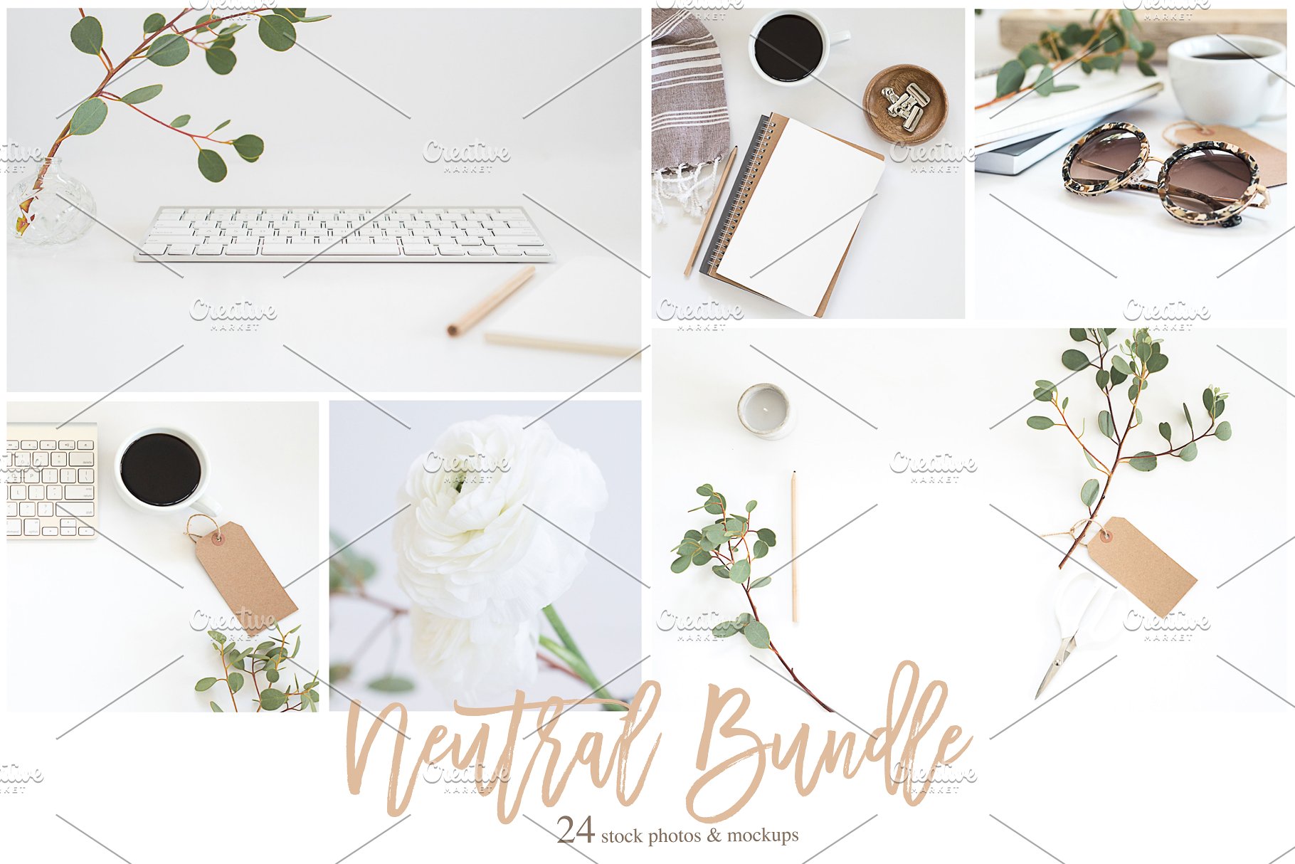 24款小资情调场景样机 24 Neutral Stock Photos & Mockups插图(3)