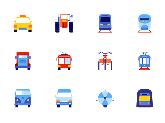 50 枚运输工具扁平图标素材之家精选sketch素材