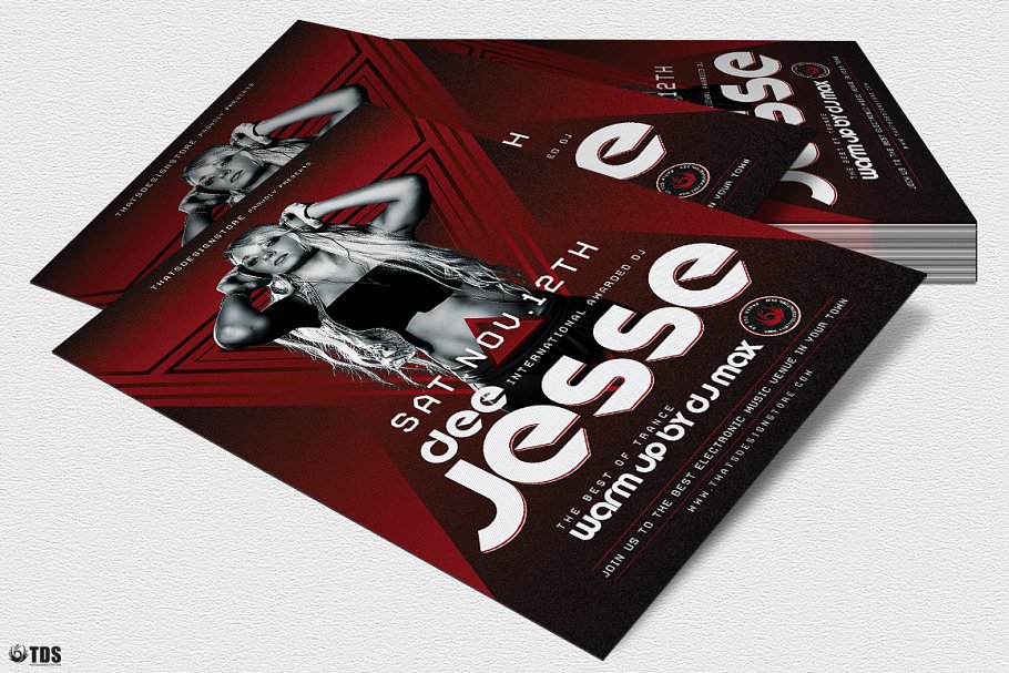 创意DJ音乐节活动海报设计PSD模板V5 DJ Session Flyer PSD V5插图(3)