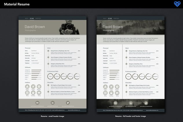 三套简洁求职简历模板 Material Resume插图(2)
