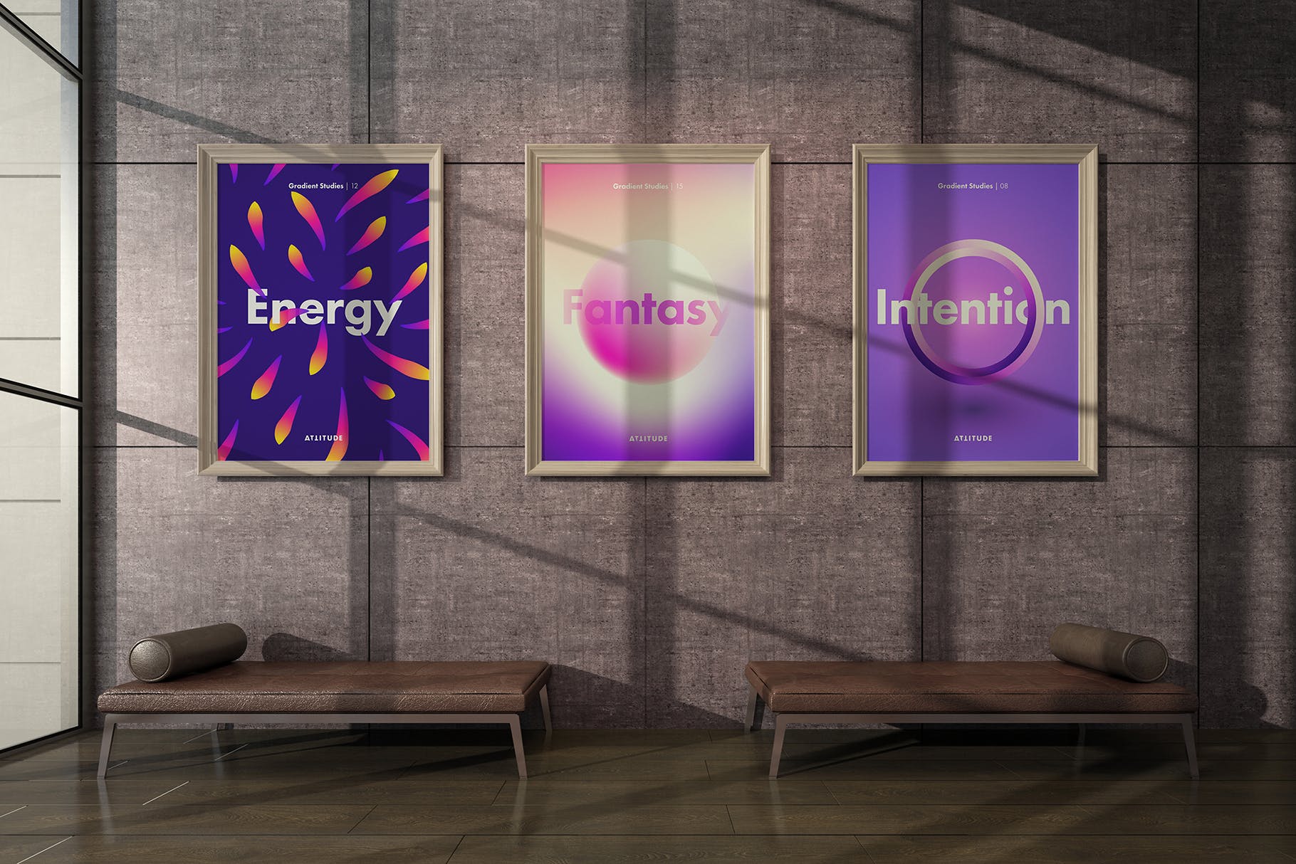 挂墙画框画廊展览样机模板素材3 Gallery Mockup 3插图(3)