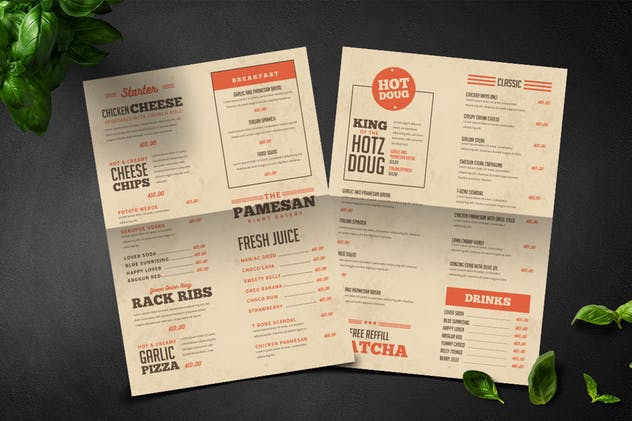 经典餐厅美食菜单设计模板 Classic Food Menu插图(1)