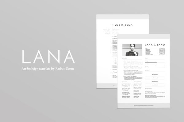 质朴设计风格个人简历设计模板 Lana’s Resume Template